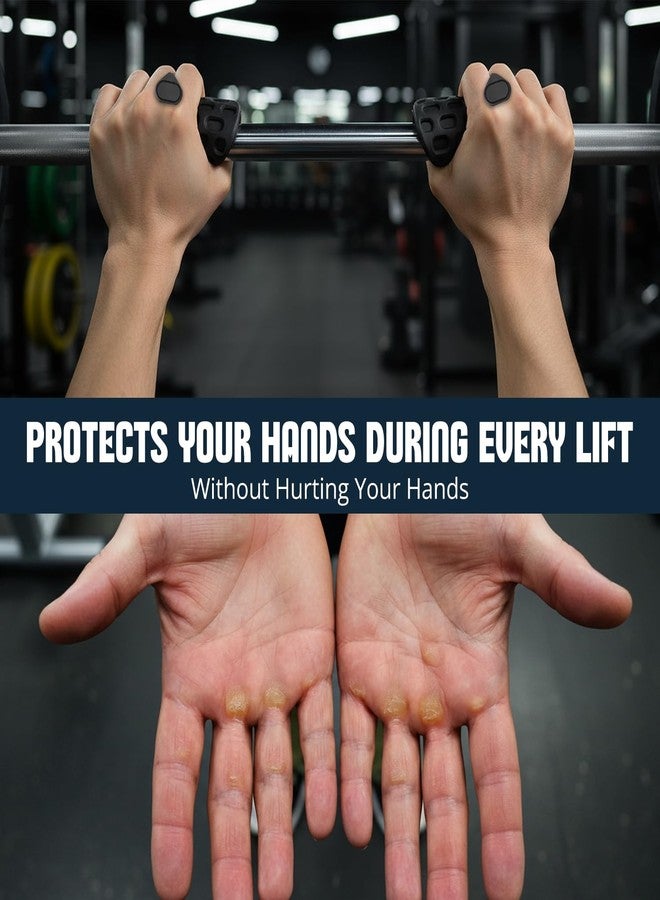 HACER Gym Hand Grips Weight Lifting Gloves Palm Protection Anti-Slip Grip Ergonomic Design for Home Weightlifting Training Workout Men & Women (Set of 1, Black) - Image 2