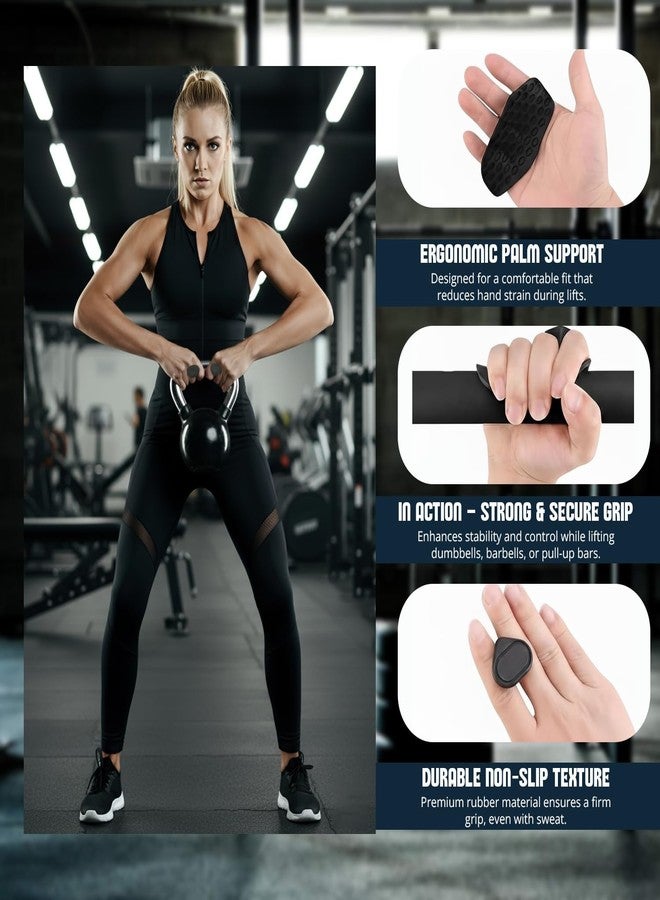 HACER Gym Hand Grips Weight Lifting Gloves Palm Protection Anti-Slip Grip Ergonomic Design for Home Weightlifting Training Workout Men & Women (Set of 1, Black) - Image 5