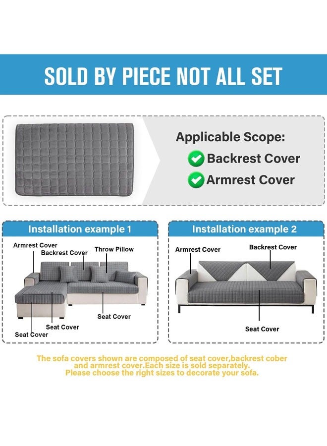 Optico Sofa Slipcover,  Leaves Pattern Plush Sofa Cover, Sofa Protector Non-Slip Super Soft Warm Sectional Couch Cover, Sofa Cover 1 2 3-Seater Couch Cover for Sectional Sofa, Non-Slip Sofa Slipcover for Dogs, Cats, Kids, Pets Furniture Protector - Image 3
