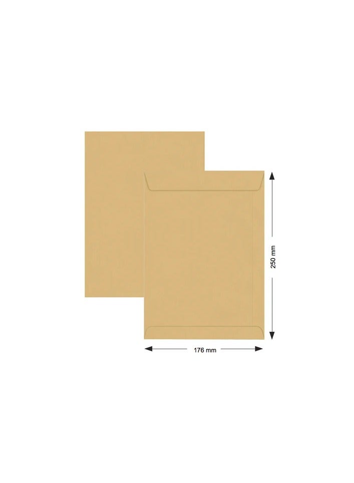 Hispapel Envelopes 176 x 250mm  Auto Seal Brown Color 10'' x 7" (Pack of 50) (Brown) - Image 1
