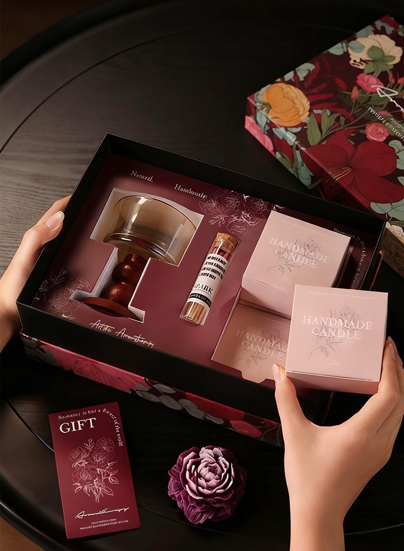 جيوان العلاج بالعطور شمعة هدية مجموعة من 4، شموع عطرية تخفيف الإجهاد للاسترخاء، سبا وحمام، هدايا عيد ميلاد العطلة للنساء، الأم، الزوجة - Image 4