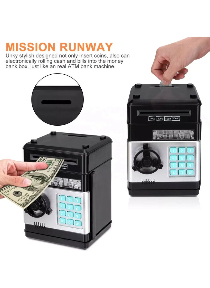 Tradeo Kids Mini Electronic Atm Bank, Saving Box with Digital Password, Auto Scroll Cash Music Safe Box for Cashs and Coins.  - Image 3