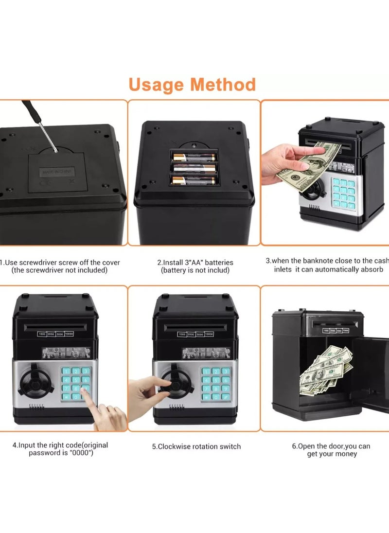 Tradeo Kids Mini Electronic Atm Bank, Saving Box with Digital Password, Auto Scroll Cash Music Safe Box for Cashs and Coins.  - Image 4