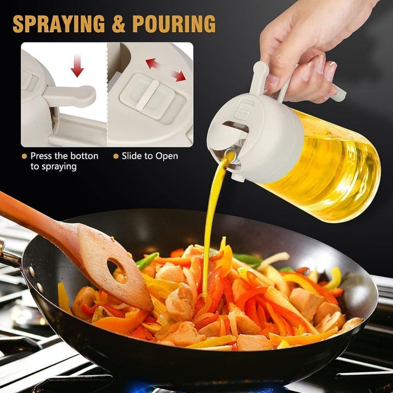 T TOPLINE Glass Oil Sprayer And Dispenser Bottle For Kitchen2 In 1 Oil Sprayer And DispenserOil Spray Bottle 500Ml For CookingKitchenBbq Air Fryer Salad Frying Baking Oil Sprayer Bottle - Image 5