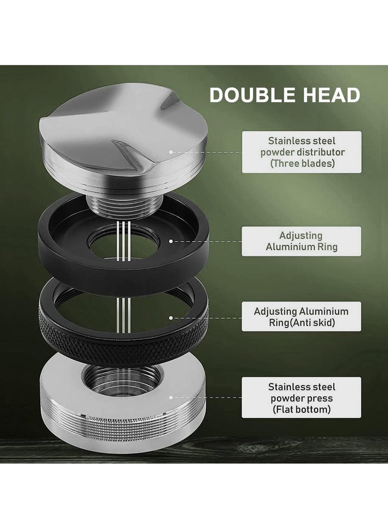 53mm Coffee Distributor and Tamper 2 in 1,Dual Head Coffee Leveler Adjustable Depth,Professional Espresso Hand Tampers - Image 4