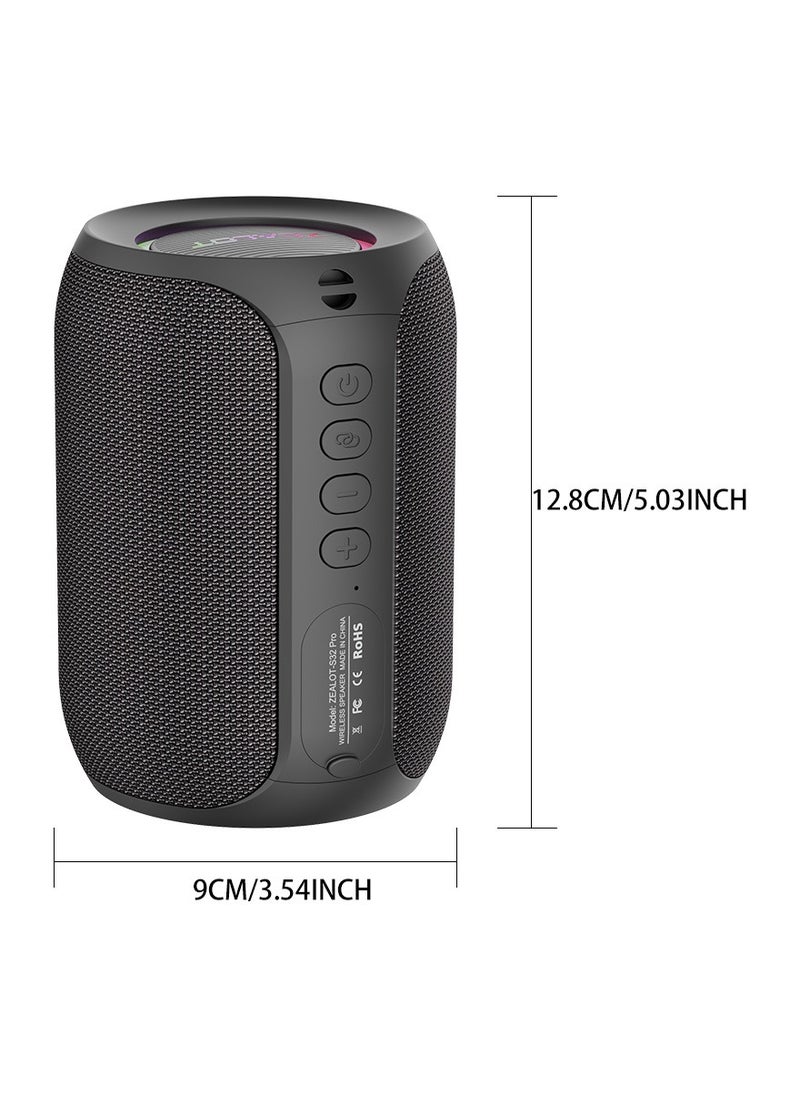 زيلوت مكبر صوت ZEALOT S32 Pro بتقنية البلوتوث، مكبر صوت محمول للاستخدام الخارجي، صوت نقي وعميق، مكبر صوت مزدوج ستيريو، بطاقة AUX TF، اتصال USB، هاتف محمول/كمبيوتر لوحي/تلفزيون/كمبيوتر محمول  - Image 3
