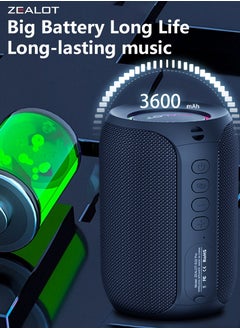 Zealot ZEALOT S32 Pro Bluetooth Speaker, Outdoor Portable Subwoofer Pure Sound Booming Bass,Loud Stereo Dual Pairing Speaker, AUX TF Card USB Connect, Mobile Phone/ Tablet/ TV/ Laptop  - Image 5