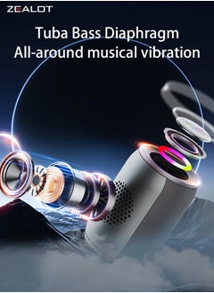 Zealot ZEALOT S32 Pro Bluetooth Speaker, Outdoor Portable Subwoofer Pure Sound Booming Bass,Loud Stereo Dual Pairing Speaker, AUX TF Card USB Connect, Mobile Phone/ Tablet/ TV/ Laptop  - Image 4