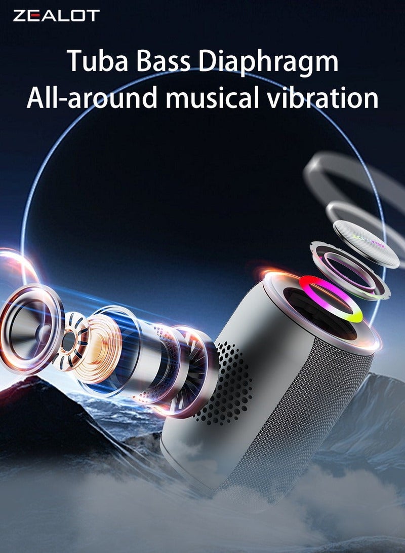 ZEALOT S32 Pro 30W Bluetooth Speaker, Outdoor Portable Subwoofer Pure Sound Booming Bass,Loud Stereo Dual Pairing Speaker, AUX TF Card USB Connect, Mobile Phone/ Tablet/ TV/ Laptop - Image 5