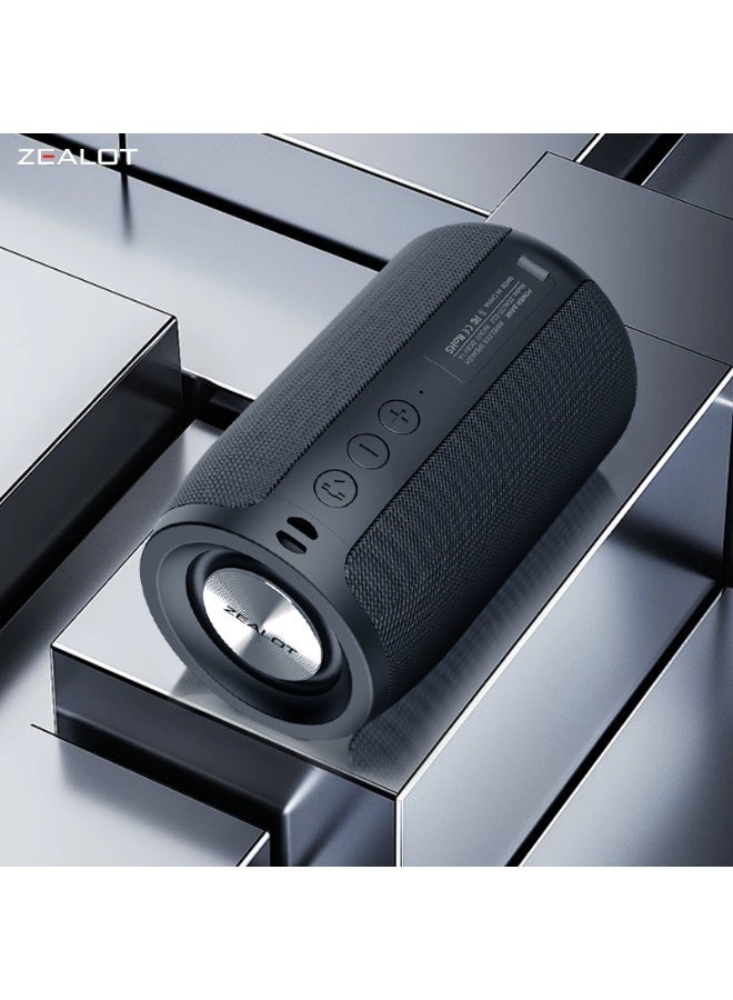 ZEALOT S32 Pro 30W Bluetooth Speaker, Outdoor Portable Subwoofer Pure Sound Booming Bass,Loud Stereo Dual Pairing Speaker, AUX TF Card USB Connect, Mobile Phone/ Tablet/ TV/ Laptop - Image 4