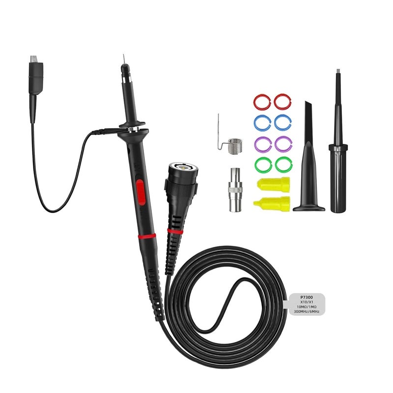 مسبار راسم الذبذبات P7300 بتردد 300 ميجاهرتز مع تخميد قابل للتعديل X1 X10 وقبعة واقية BNC - Image 1