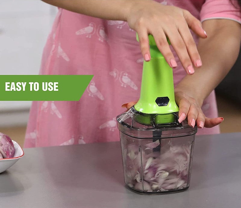 CELLEBII Multipurpose Push Chopper Quick Easy 6 Blades Manual HandPress Food and Vegetable Chopper and Mixer Multicolor - Image 5