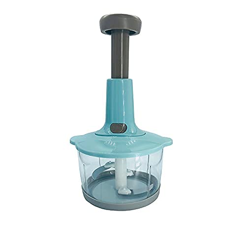 CELLEBII Multipurpose Push Chopper Quick Easy 6 Blades Manual HandPress Food and Vegetable Chopper and Mixer Multicolor - Image 1