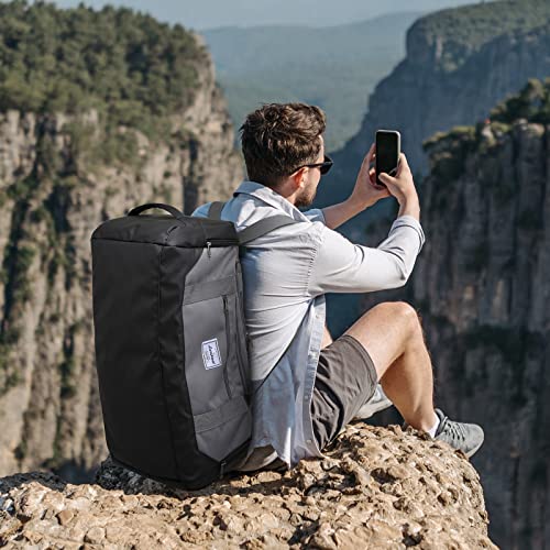 Laripwit Travel Duffle Bag for men 40L Medium Sports Gym Bag with Wet Pocket & Shoes Compartment Weekender Overnight Backpack for Traveling Duffel Bag Backpack for Women, Gray - Image 2