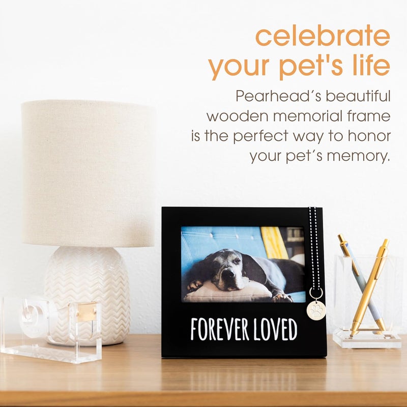 pearhead Forever Loved Pet Keepsake Picture Frame, Photo Frame for Pet Owners and Dog Lovers, Ideal Memorial Gift for Loss of Dog and Pet Remembrance, Wall Mount And Tabletop Frame, Black - Image 2