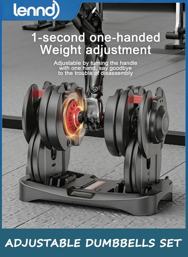 LENND Adjustable Dumbbells Set of 1,Free Weights Dumbbells Set,Adjustable Dumbbell Set,24KG 1set,15 in 1,for Men/Women Gym Equipment for Home Strength Training Equipment - Image 4