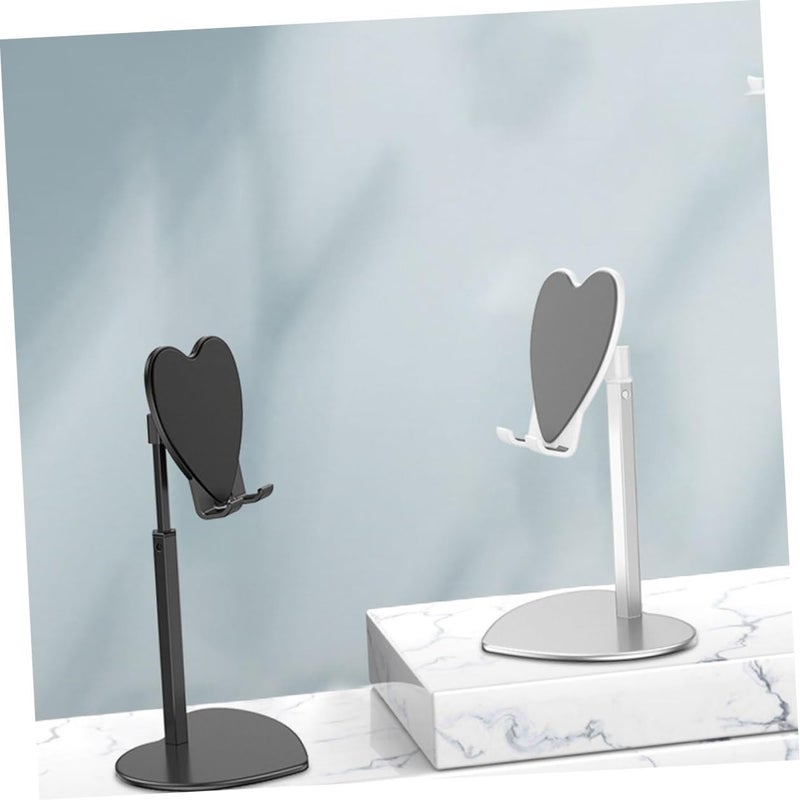Heart Shaped Tablet Stand Flexible Metal Phone Support Bracket for Desk Durable Shockproof Design for Home Office Use Compatible with Ipad and Smartphones Silver - Image 5