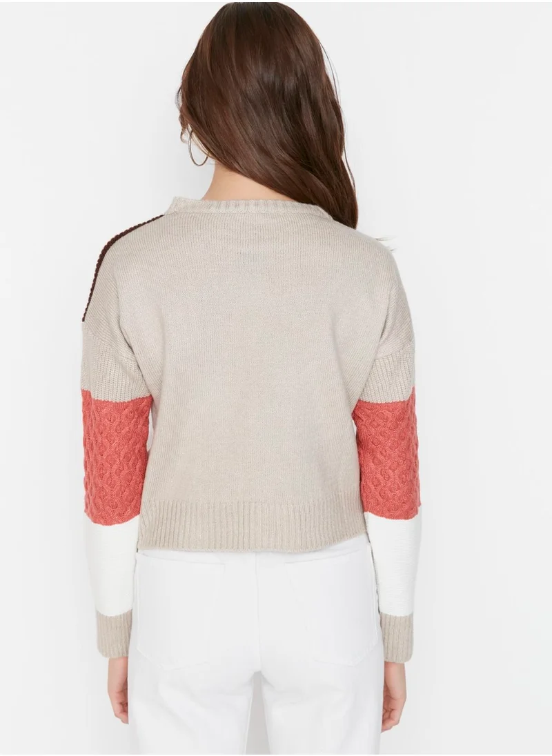 trendyol Color Block Knitted Sweater