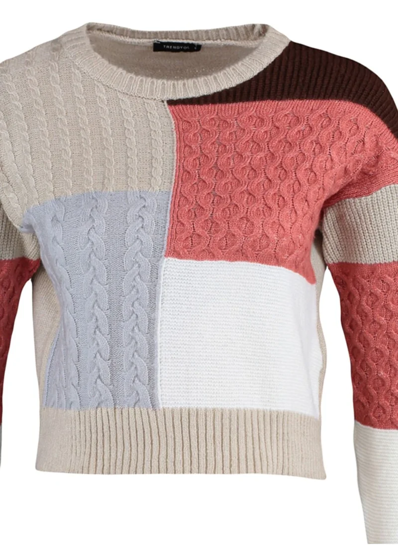 trendyol Color Block Knitted Sweater