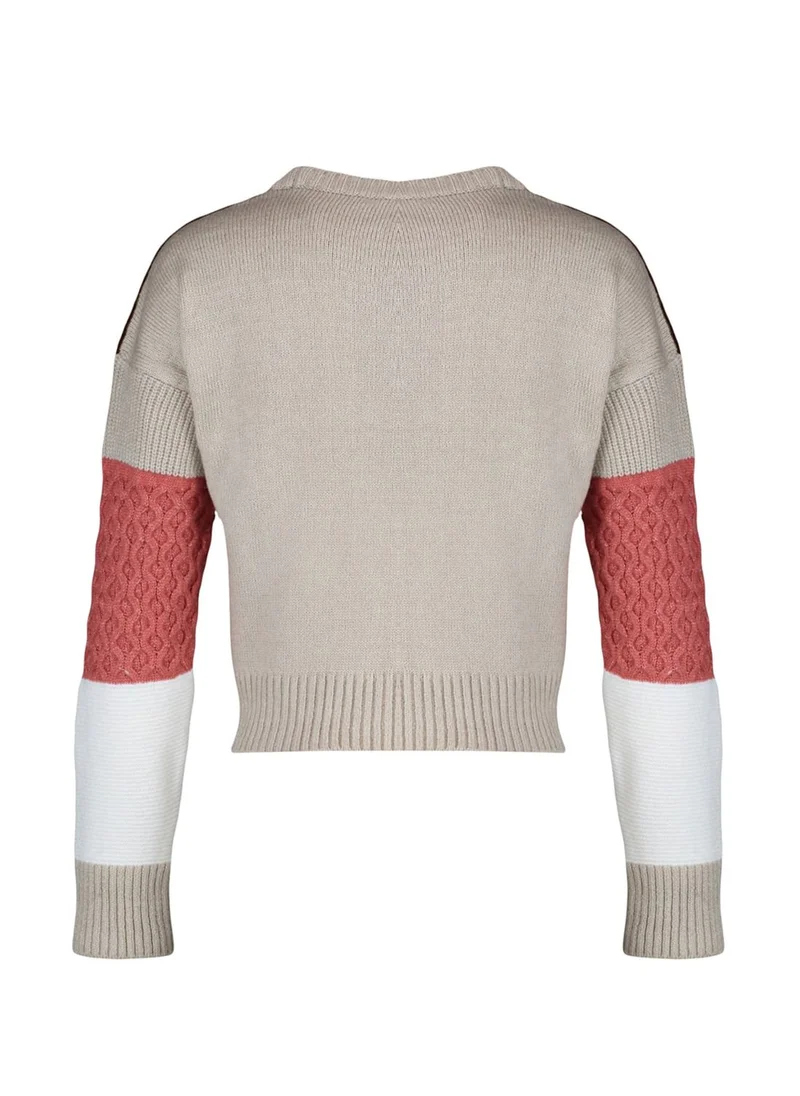 trendyol Color Block Knitted Sweater
