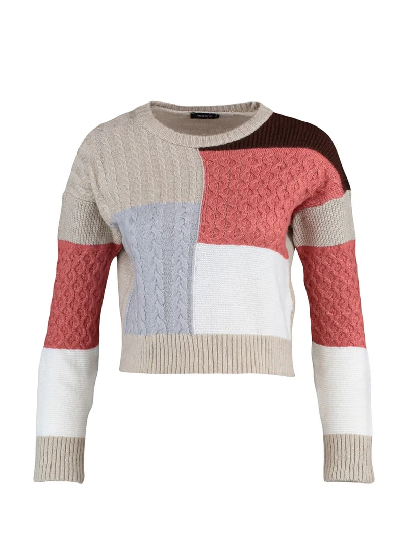 trendyol Color Block Knitted Sweater