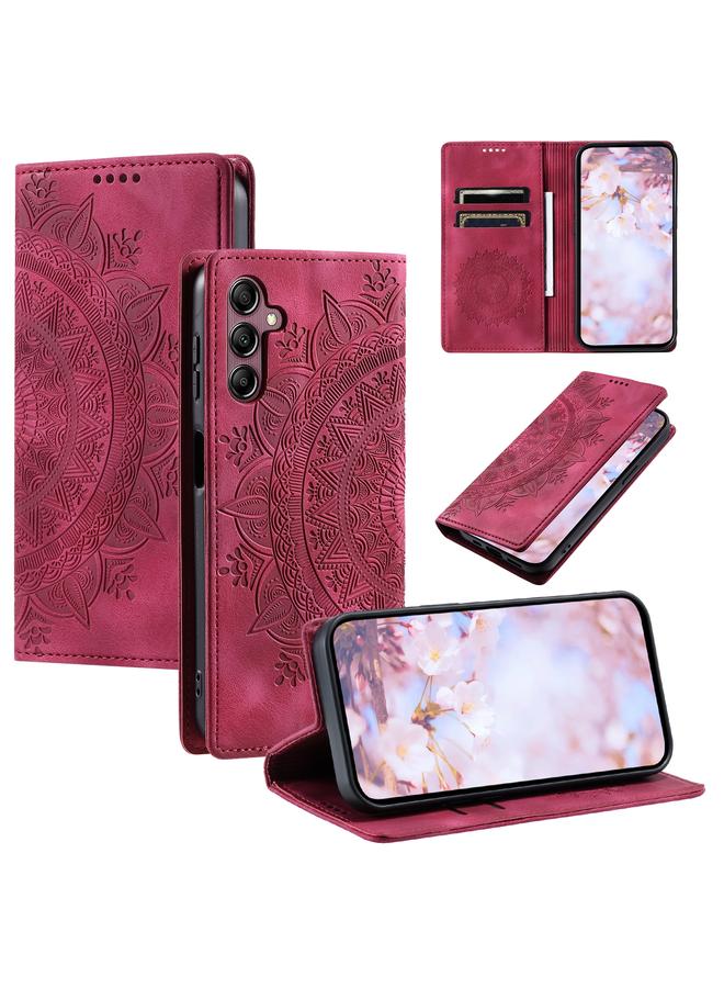 S-TOP Case For Samsung Galaxy A34 5G Totem Embossed Magnetic Leather Phone Case - Image 1