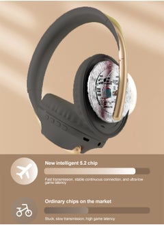 FlashHawk Over-Ear Bluetooth Wireless Headphone,3D Stereo Sound Gaming Headset, TF card/Wired/Wireless Mode Black Gold  - Image 4