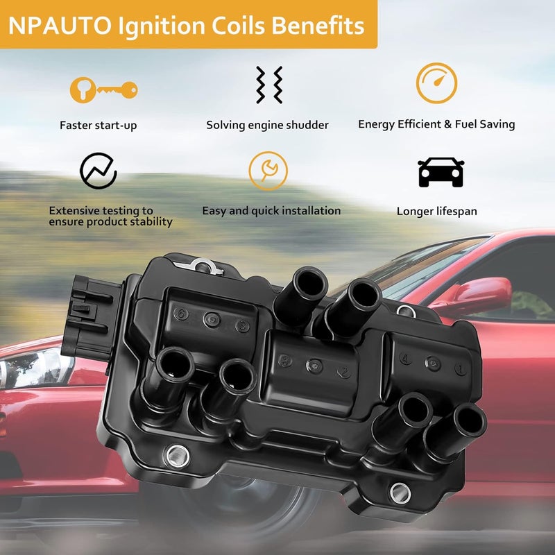 NPAUTO حزمة ملف الإشعال NPAUTO لمحركات V6 - متوافقة مع طرازات شيفروليه، بونتياك، وبويك - Image 2