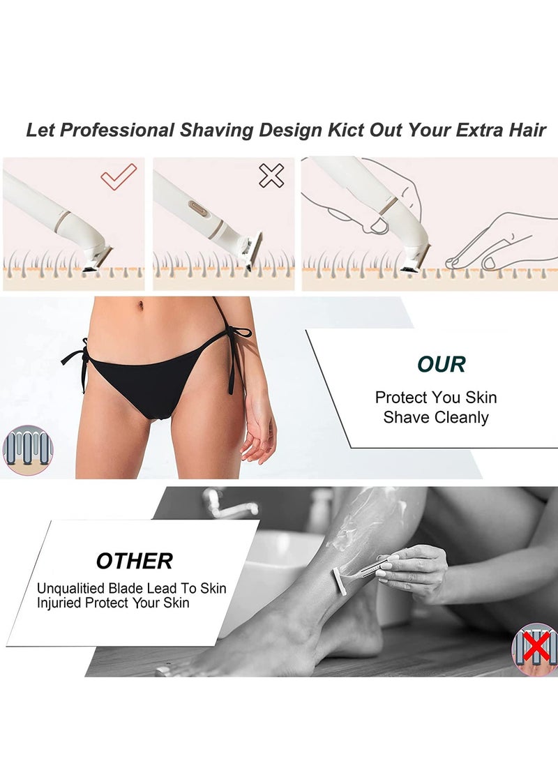 KASTWAVE Womens Electric Razor, 5 in 1 Electric Lady Shaver Bikini Trimmer for Women Pubic Hair, Hair Removal Wet&Dry Painless Shaver for Legs Underarms Eyebrow Lip Face Nose and Bikini Line Razor - Image 4