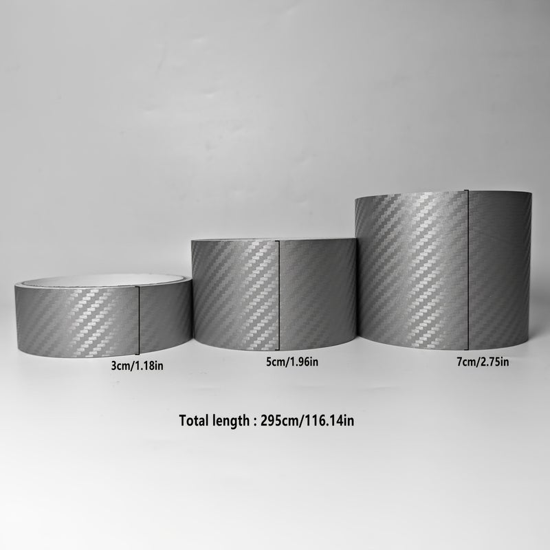 1 3 Pieces Silvery Gray Carbon Fiber Texture Scratch Resistant Protective Film For Bike Frame Fork Down Tube Car Surface Camera Phone Toolbox Furniture Thin Durable Cut To Size Decorative Sticker - Image 2