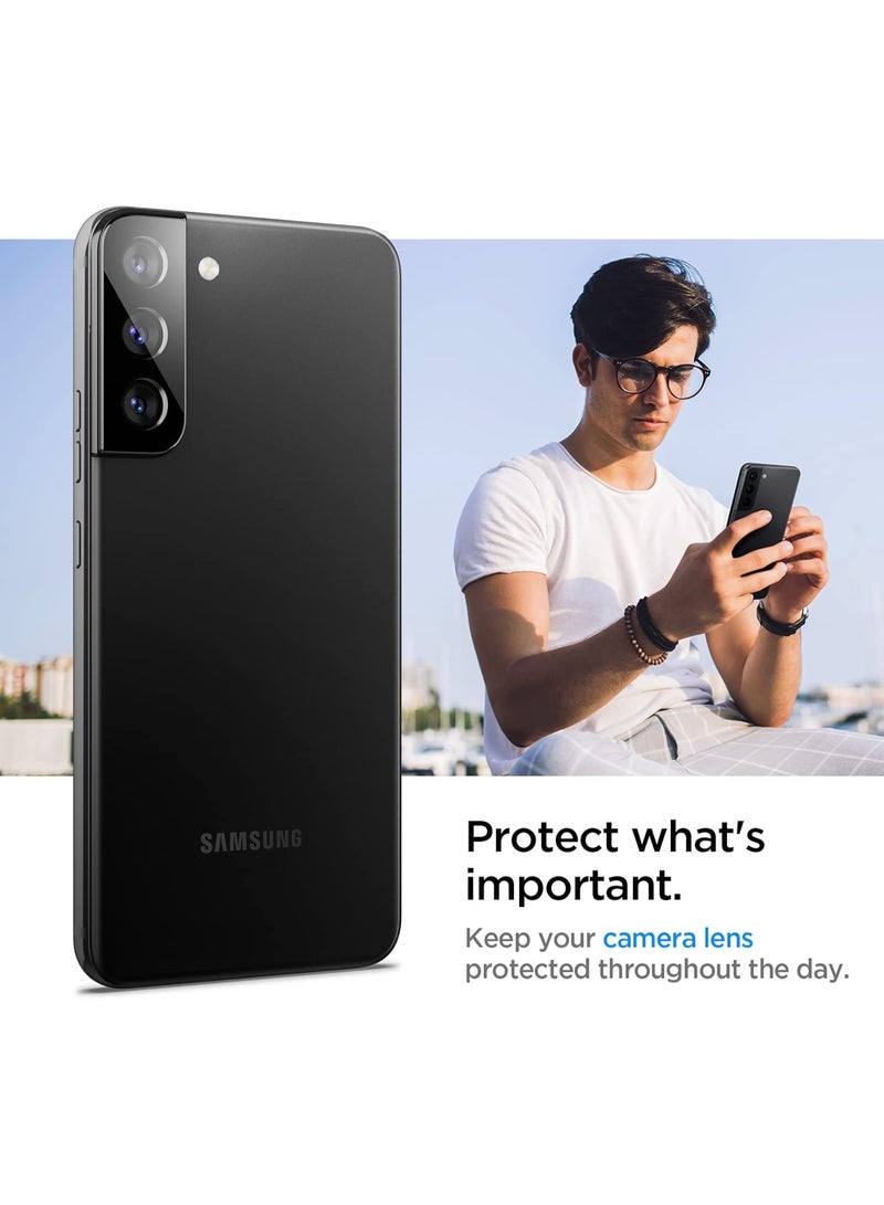 واقي عدسة الكاميرا لموبايل جالكسي اس 22 / اس 22 بلس (Galaxy S22/S22 Plsu)، زجاج مقوى بدرجة صلابة 9، مضاد للخدش، مناسب للجراب، لا يؤثر على اللقطات الليلية، شفاف HD - Image 5