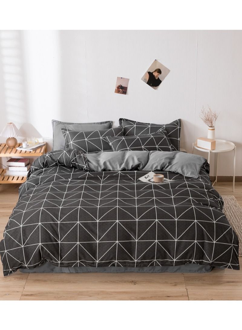 Sharpdo مجموعة شراشدوا من 4 قطع للسرير، غطاء لحاف ناعم من البوليستر، مع 1 غطاء لحاف 200*230 سم و1 شريحة مسطحة و2 غلاف وسادة - Image 1