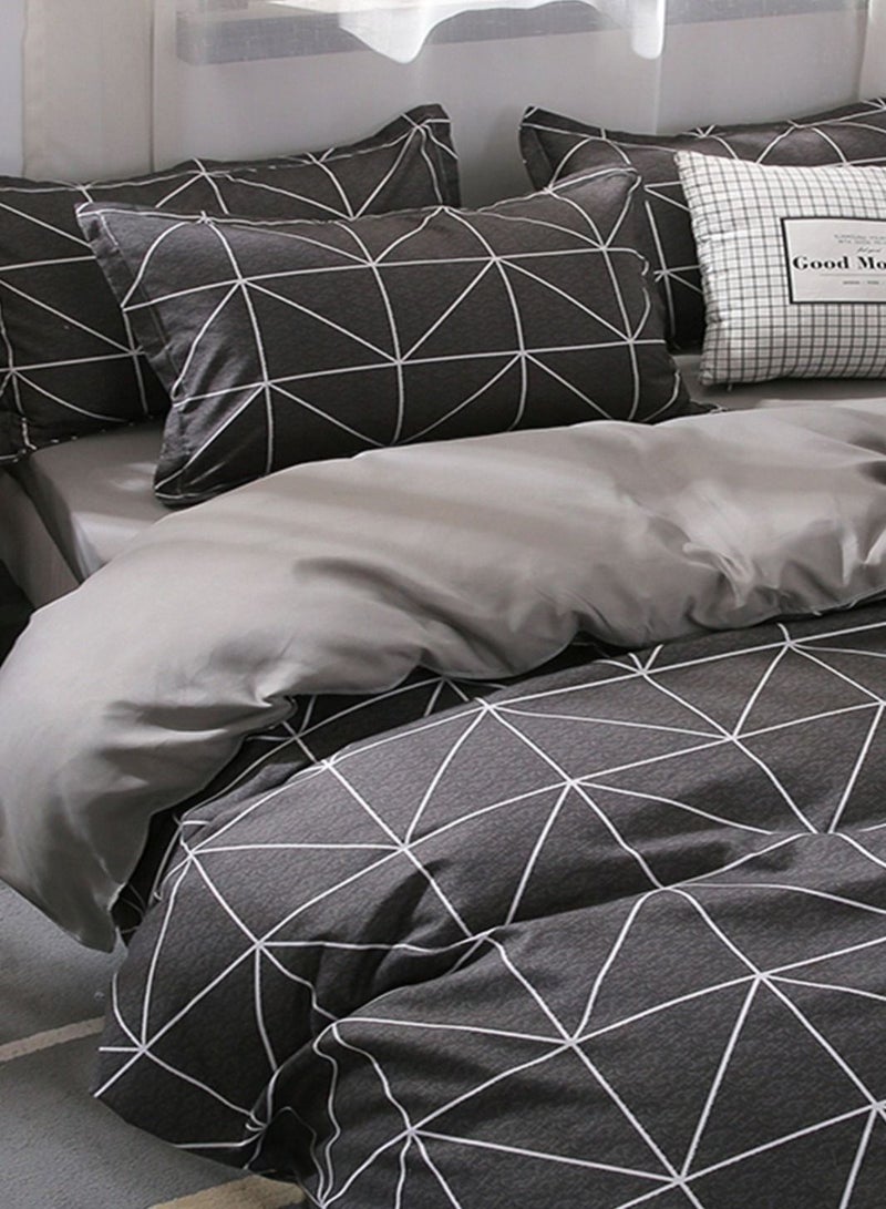 Sharpdo مجموعة شراشدوا من 4 قطع للسرير، غطاء لحاف ناعم من البوليستر، مع 1 غطاء لحاف 200*230 سم و1 شريحة مسطحة و2 غلاف وسادة - Image 3