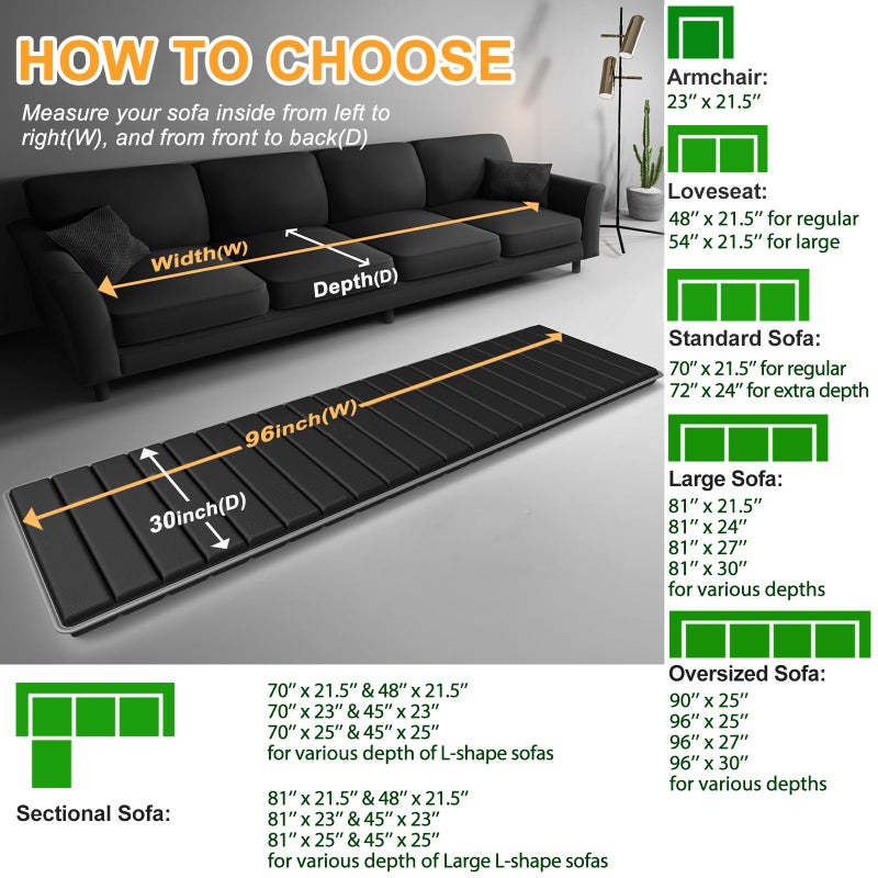 LAVEVE Heavy Duty Couch Cushion Support Board for Sagging Sofa, 30''x96'' Extra Thick Solid Wood Under Couch Insert with Anti-Slip Dots, Perfectly Fix and Protect Oversized Sofa, Extend Couch Life - Image 5