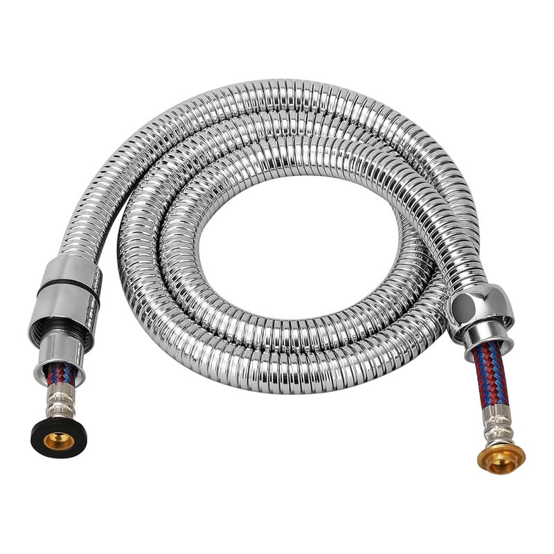 Orvos Shower hose pull out 1 meter Stainless steel outer hose with nylon braided inner tube for hand showers and health faucets in high end luxury bathrooms set of 1 - Image 1