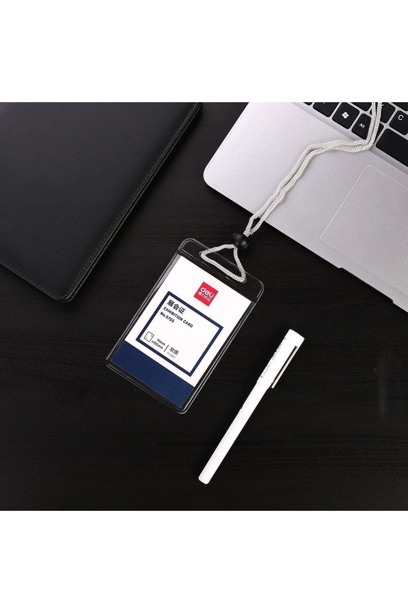 Deli Name Badge & Lanyard, PVC ID Pass, Inner core size: 105X70mm, 50 Pcs. (5755) - Image 2
