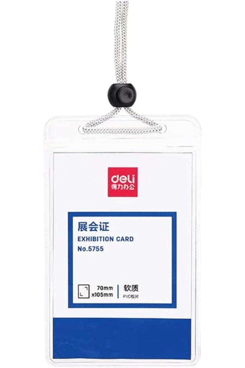 Deli Name Badge & Lanyard, PVC ID Pass, Inner core size: 105X70mm, 50 Pcs. (5755) - Image 1