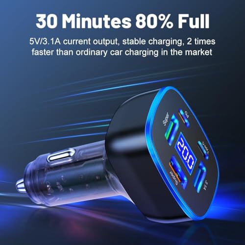 Mizi [2025 Upgraded] 90W USB-C Car Charger, 3-Port Fast Charging Adapter, Dual USB-C & USB-A Ports, PD3.0 & QC3.0,Compatible with iPhone, iPad, MacBook, Samsung Galaxy, Pixel, Android Devices – Black - Image 3