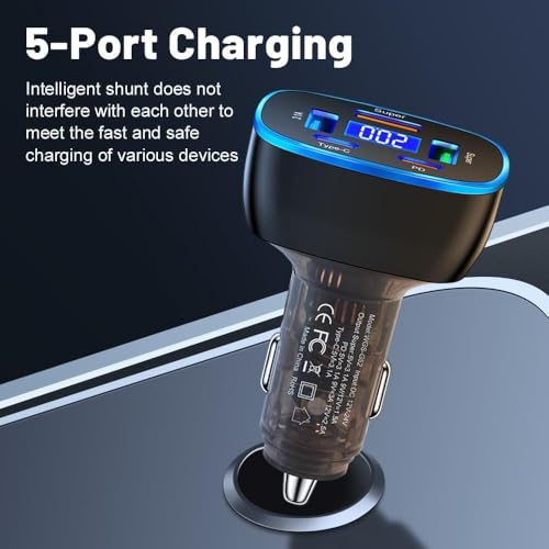 Mizi [2025 Upgraded] 90W USB-C Car Charger, 3-Port Fast Charging Adapter, Dual USB-C & USB-A Ports, PD3.0 & QC3.0,Compatible with iPhone, iPad, MacBook, Samsung Galaxy, Pixel, Android Devices – Black - Image 2