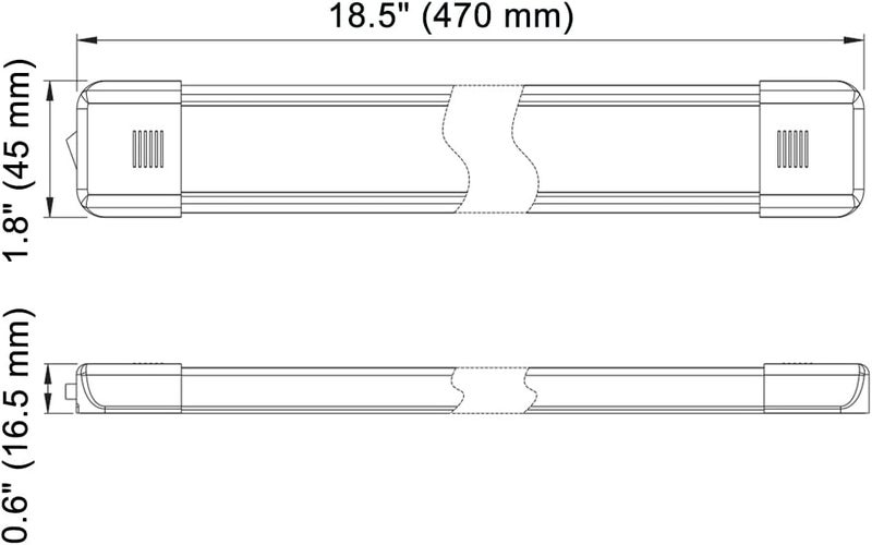 Raycharm Low-Profile Ceiling Lighting LED Light Fixture 18.5" x 1.8" - Image 2