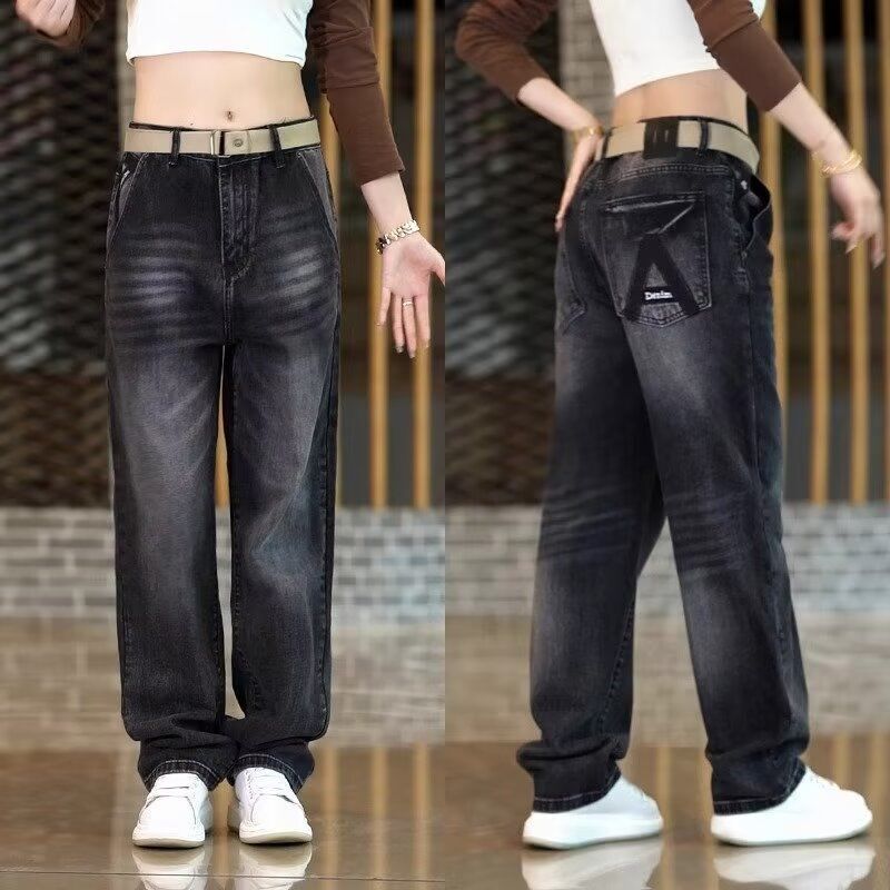 Unisex Classic Denim Jeans Loose Fit Daily Outdoor Wear - Image 1