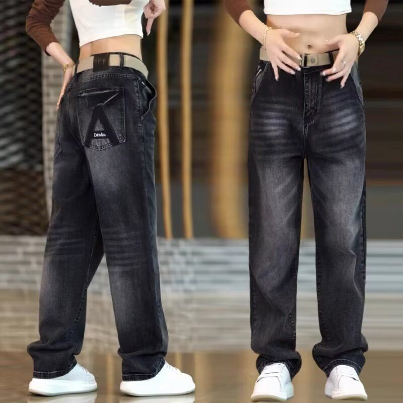Unisex Classic Denim Jeans Loose Fit Daily Outdoor Wear - Image 3
