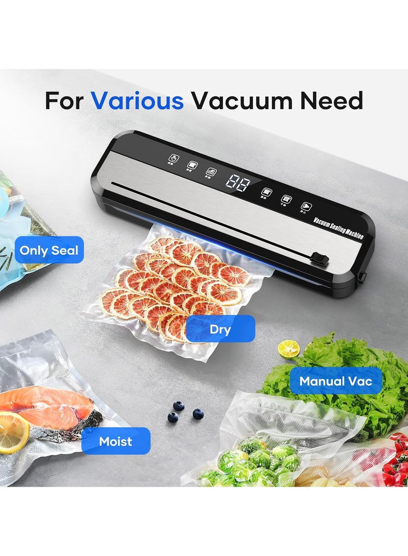 VUCATIN Vacuum Sealing Machine Food Preservation Machine Dual-purpose Dry Wet Preservation Fully Automatic Sealing Machine with Dry &Moist 6 Modes Ultraviolet Sterilization Smart Touch Screen - Image 2