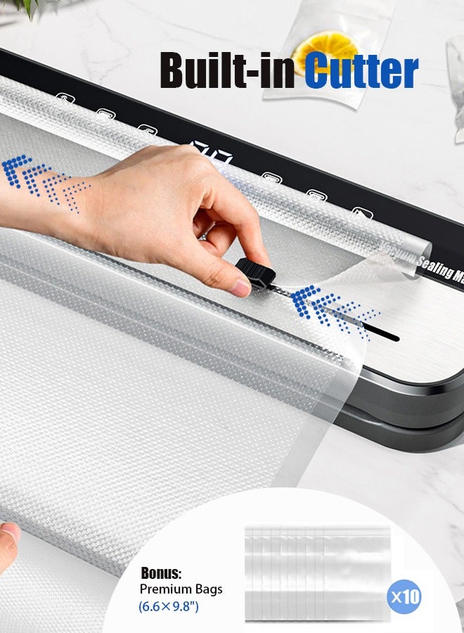 VUCATIN Vacuum Sealing Machine Food Preservation Machine Dual-purpose Dry Wet Preservation Fully Automatic Sealing Machine with Dry &Moist 6 Modes Ultraviolet Sterilization Smart Touch Screen - Image 5