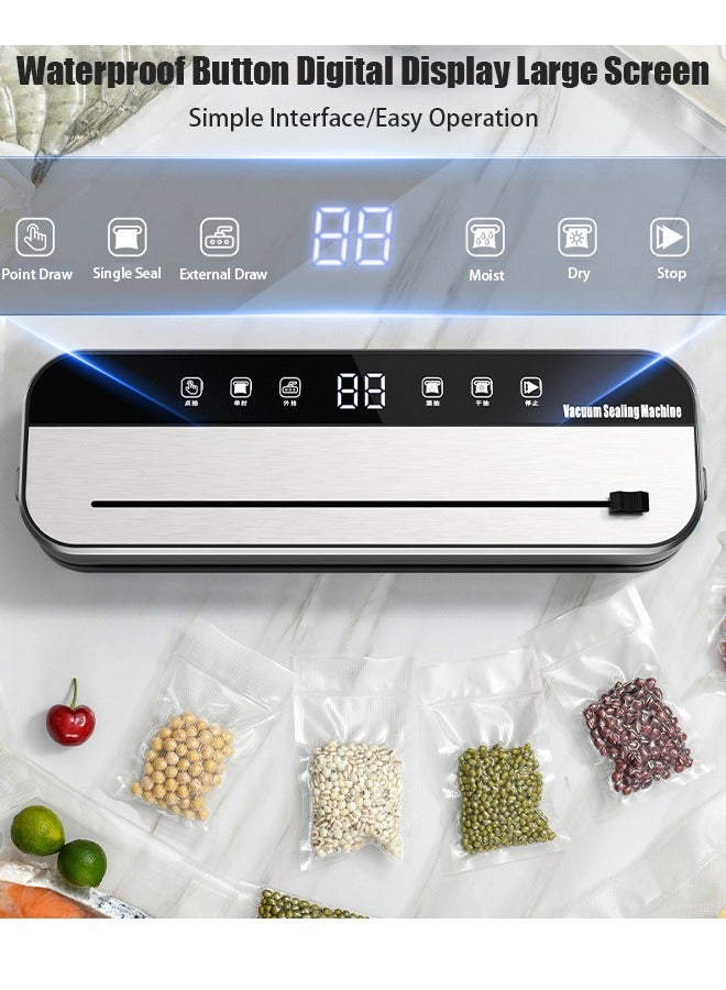 VUCATIN Vacuum Sealing Machine Food Preservation Machine Dual-purpose Dry Wet Preservation Fully Automatic Sealing Machine with Dry &Moist 6 Modes Ultraviolet Sterilization Smart Touch Screen - Image 3