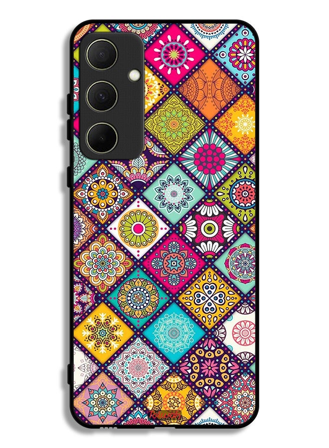 Tolwak Samsung Galaxy A35 5G Protective Case Cover Mandala Squares Pattern - Image 1