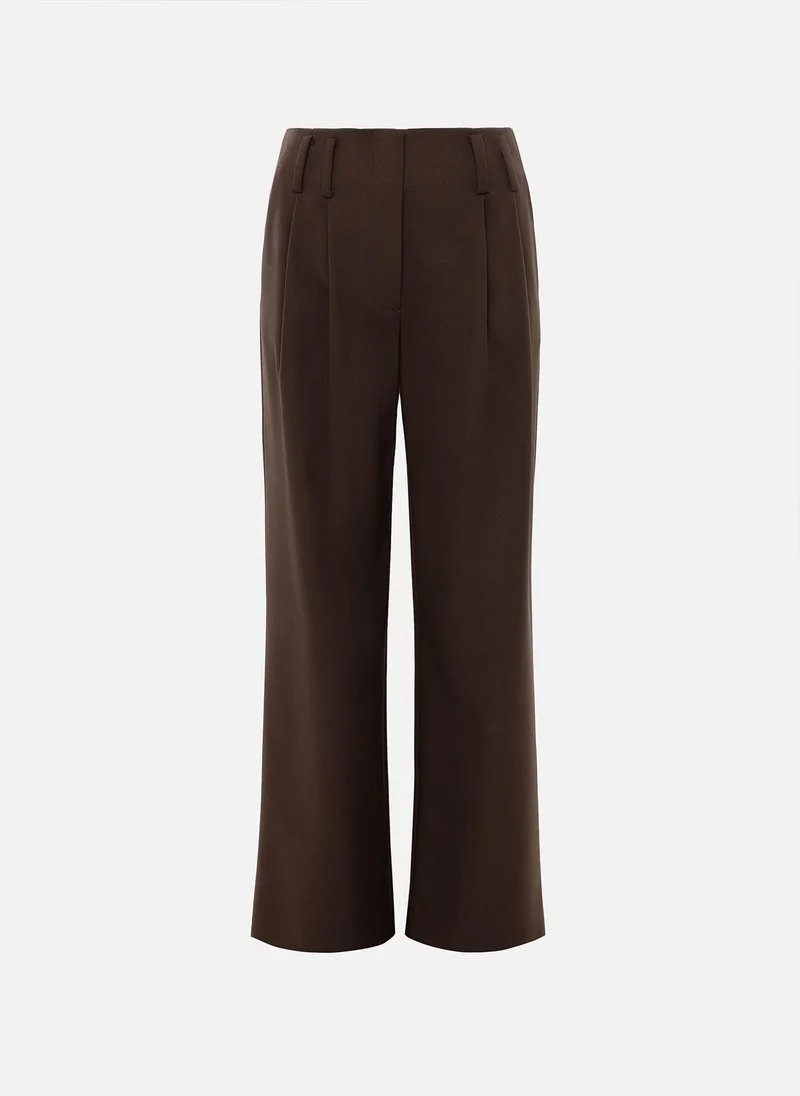 ليتشي بنطلون بدلة واسع مع طيات على الخصر