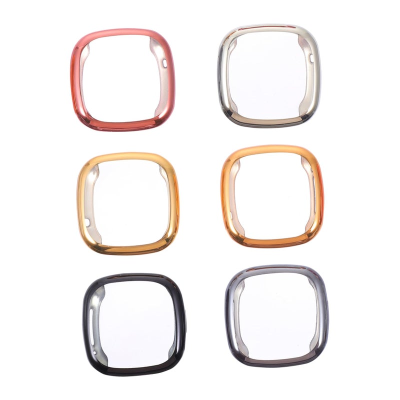 6Pcs Full Coverage HD Clear Screen Protector For Fitness Watch Electroplated Protective Covers - Image 2