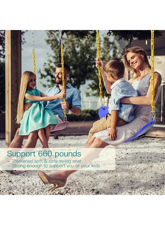 Rainbow Toys RBW TOYS Swing Seat Yard Swing for Kids & Adults with Metal Triangle Ring 2 Chain and Snap Hooks- Complete Set (Blue)  - Image 4