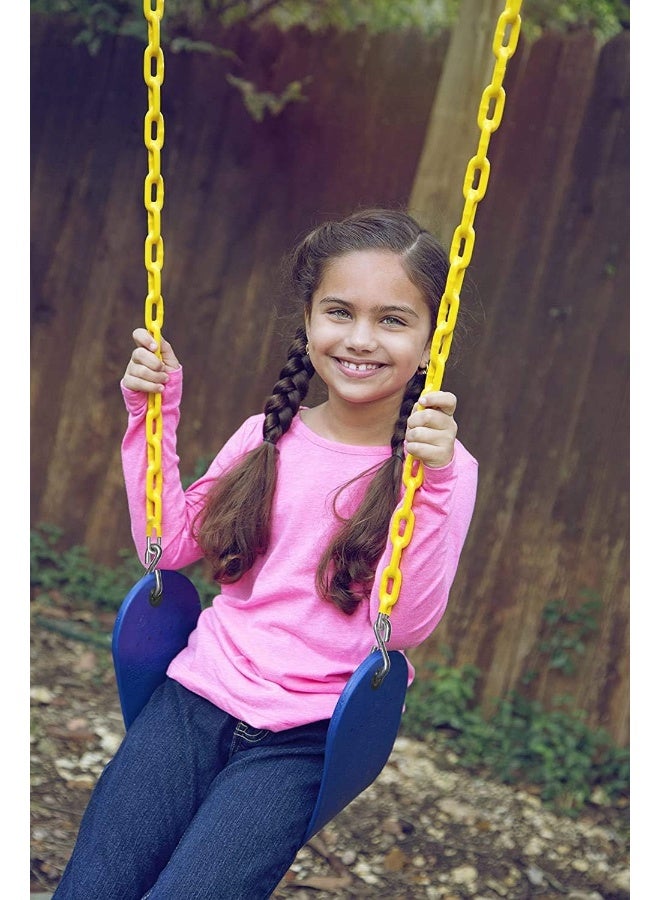 Rainbow Toys RBW TOYS Swing Seat Yard Swing for Kids & Adults with Metal Triangle Ring 2 Chain and Snap Hooks- Complete Set (Blue)  - Image 3